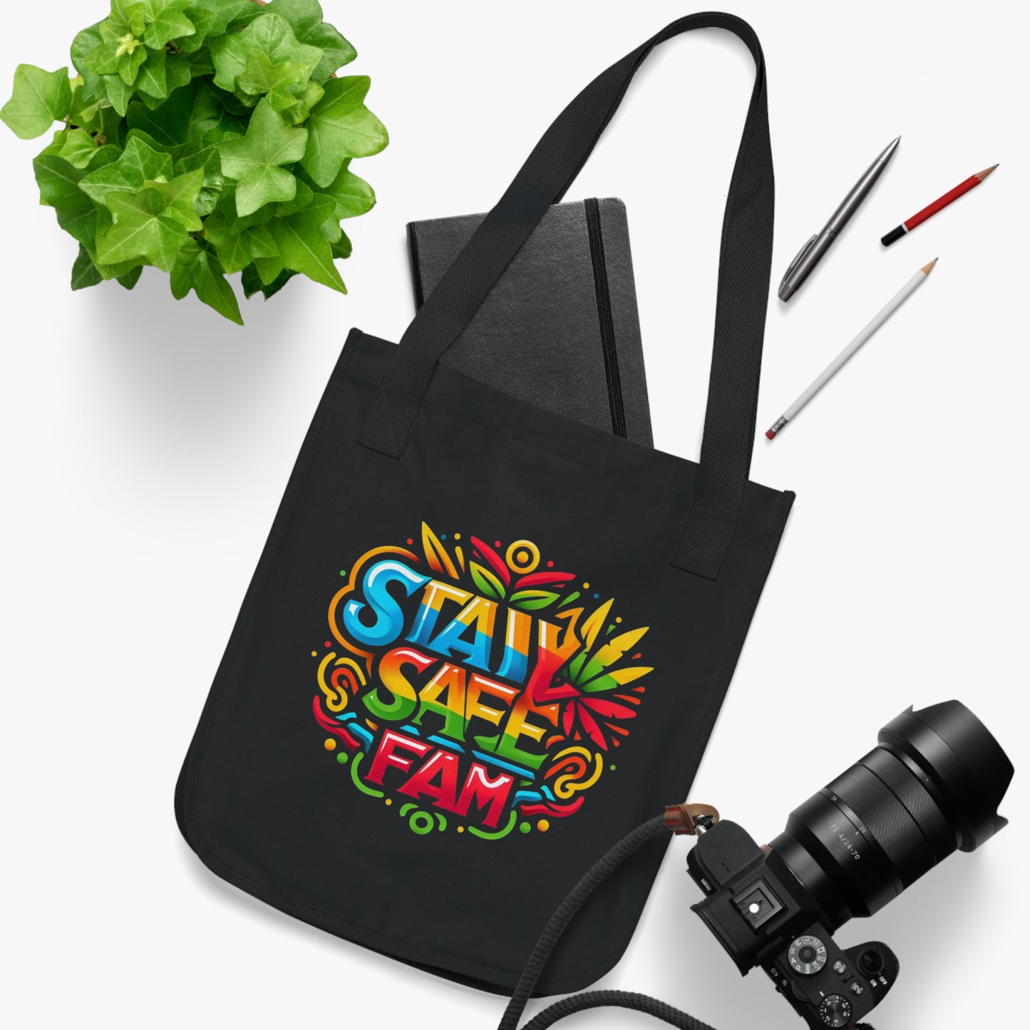 Stay Safe Fam Organic Canvas Tote Bag