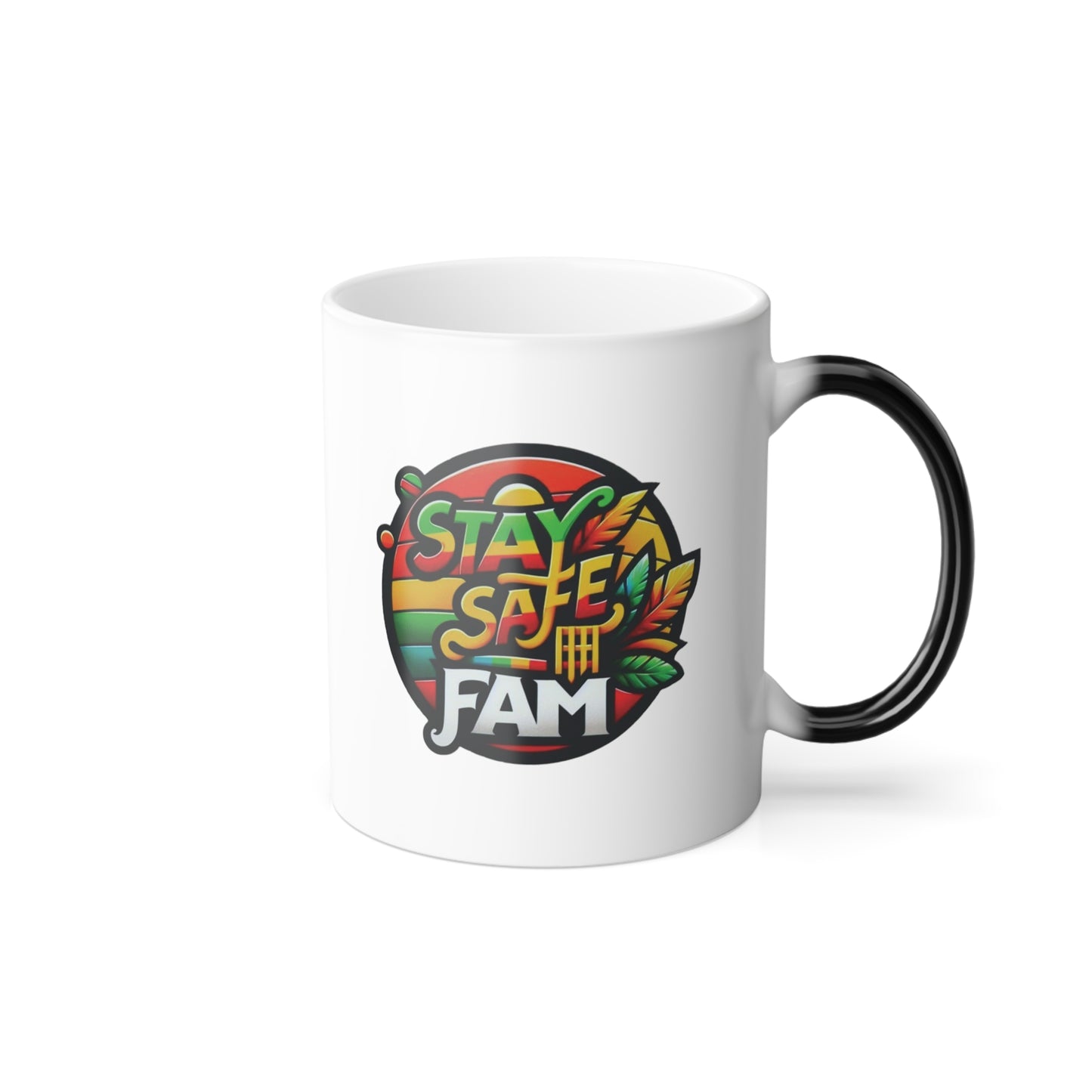 Stay Safe Fam Customizable Name Color Morphing Mug, 11oz