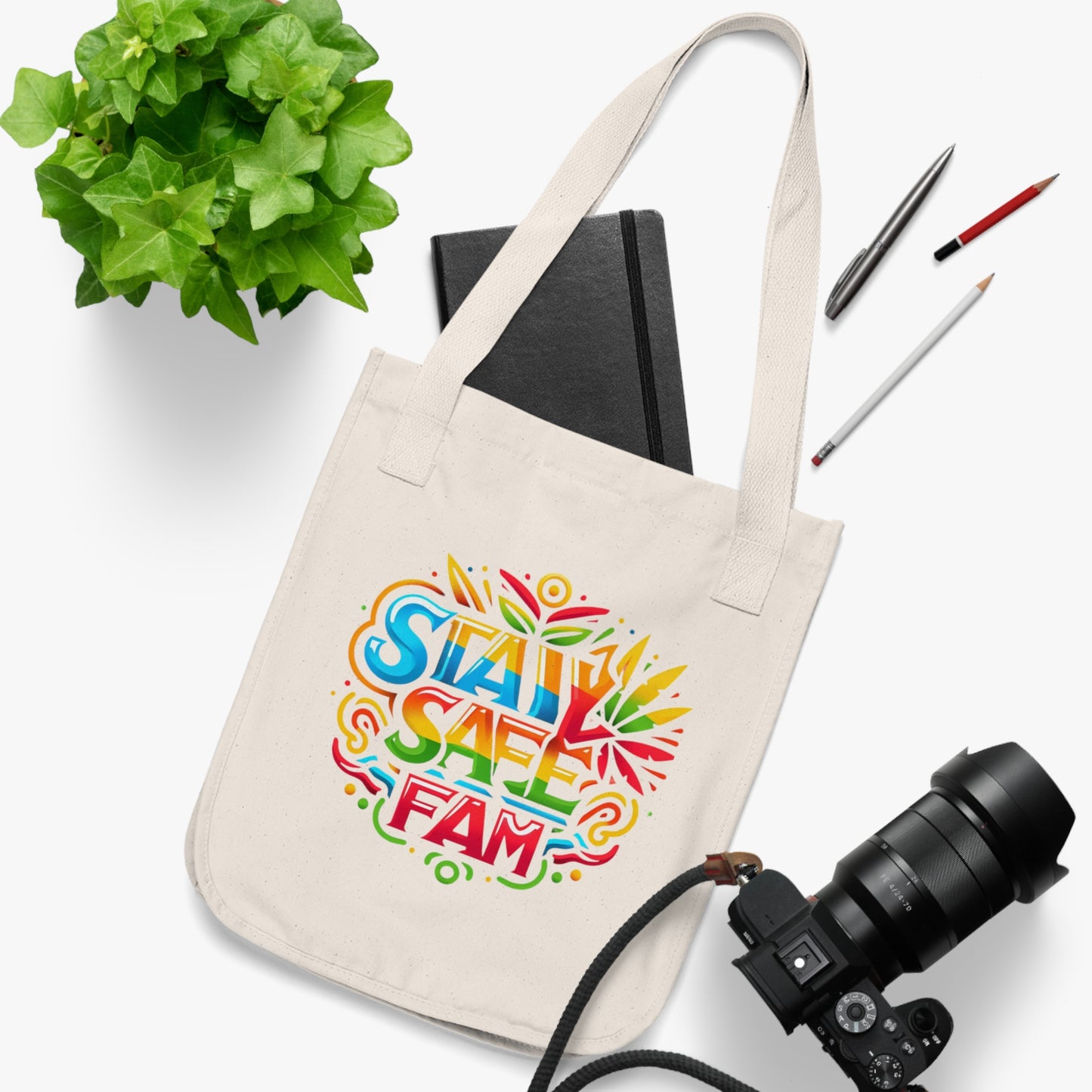 Stay Safe Fam Organic Canvas Tote Bag