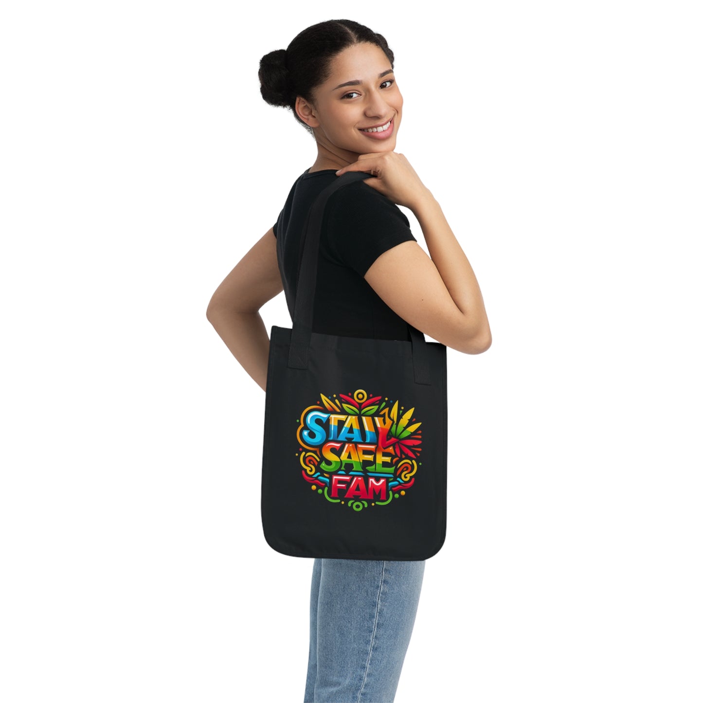 Stay Safe Fam Organic Canvas Tote Bag