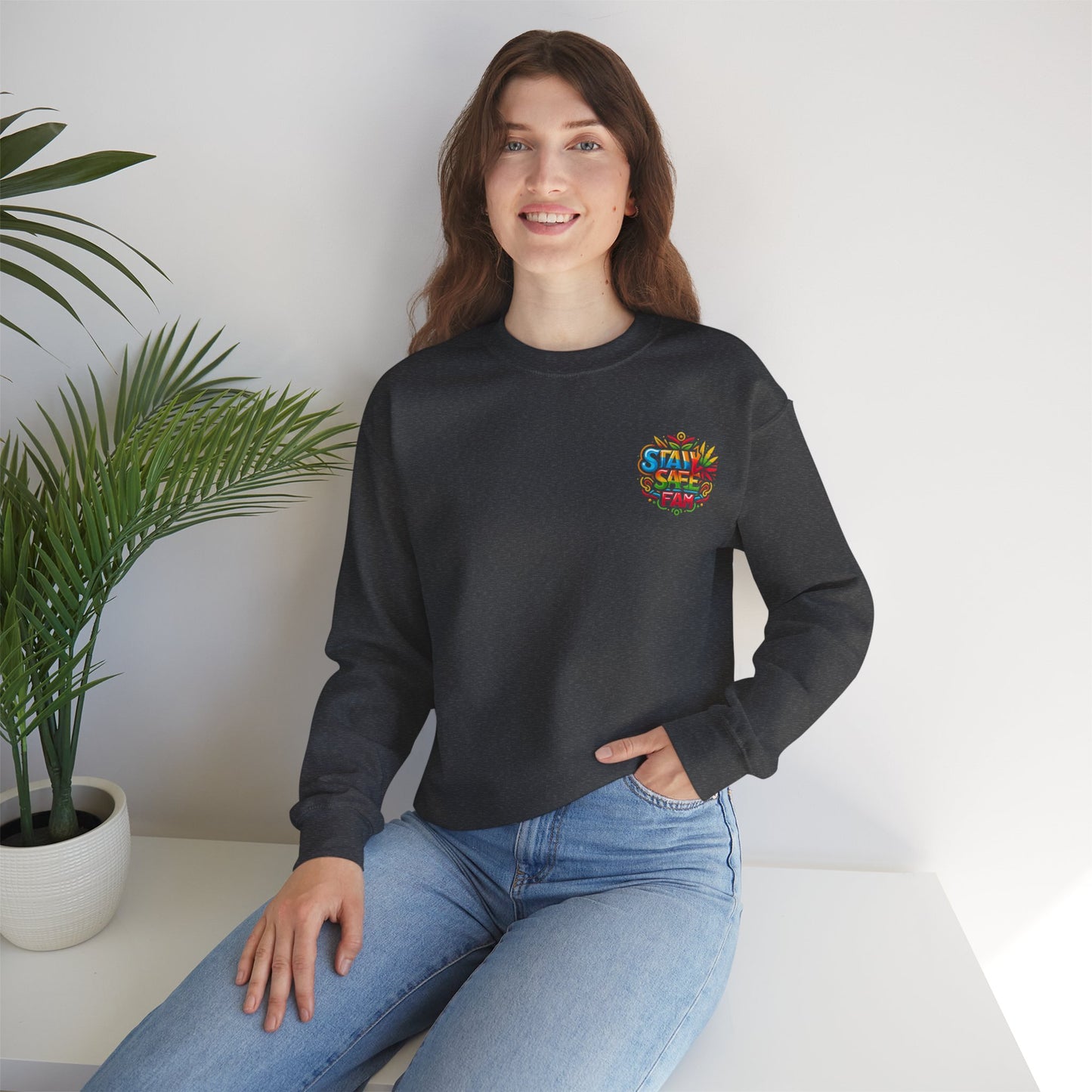 Stay Safe Fam Unisex Heavy Blend™ Crewneck Sweatshirt