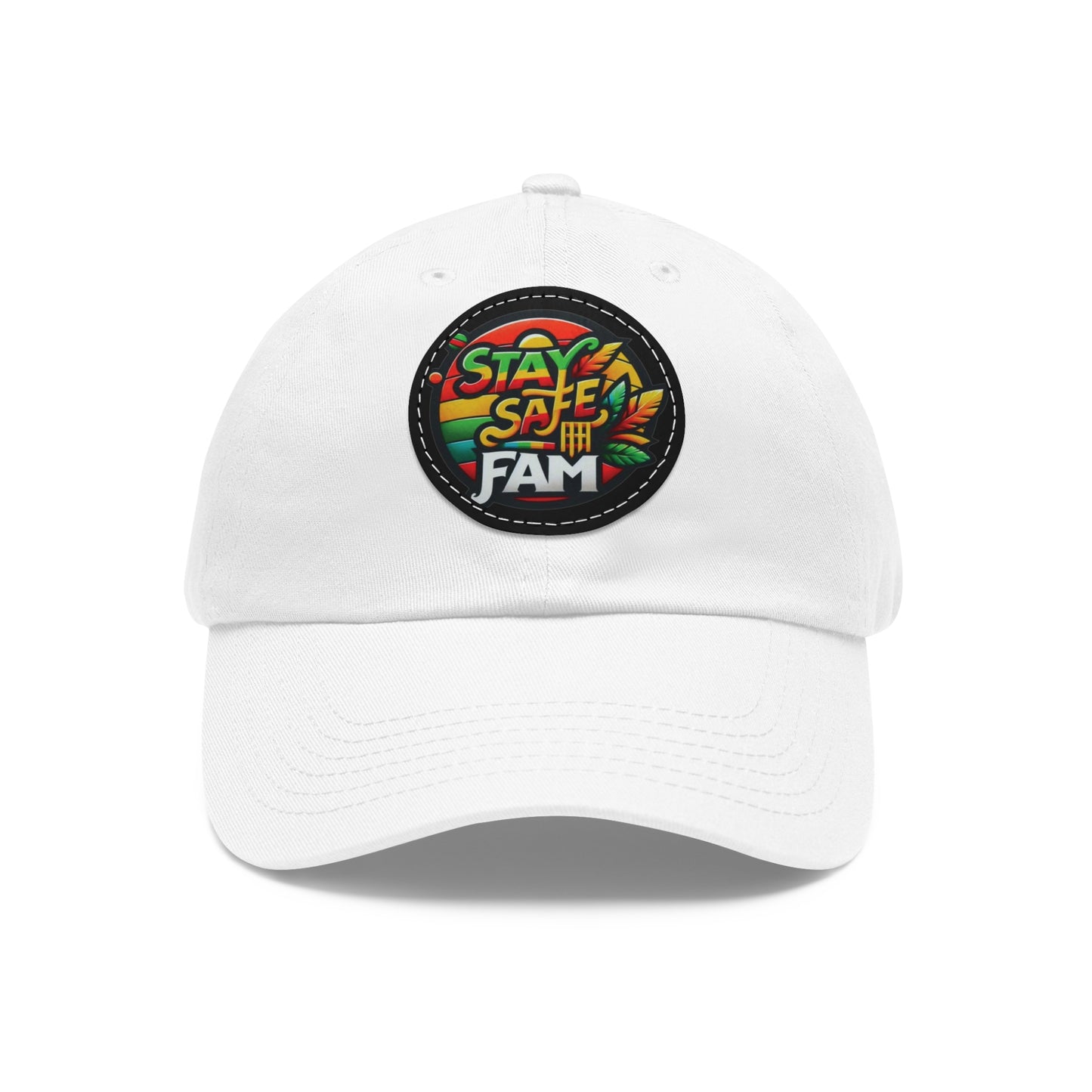 Dad Hat with Leather Patch (Round)