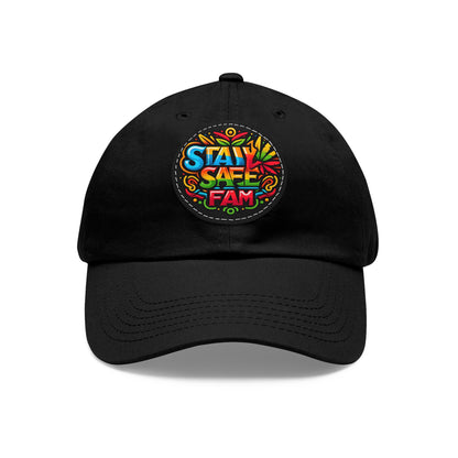 Stay Safe Fam Dad Hat with Leather Patch